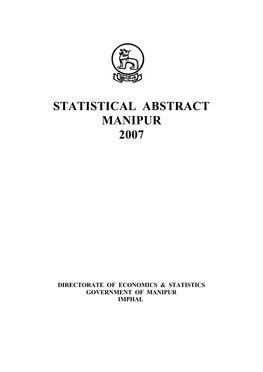 Statistical Abstract Manipur 2007