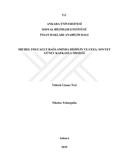 T.C Ankara Üniversitesi Sosyal Bilimler Enstitüsü Insan Haklari Anabilim Dali