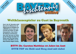 Weltklassespieler Zu Gast in Bayreuth