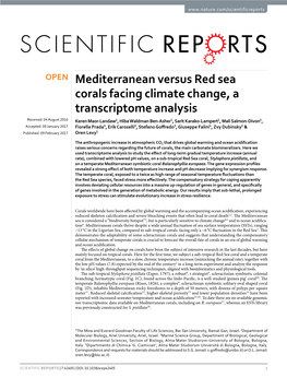 Mediterranean Versus Red Sea Corals Facing Climate Change, A