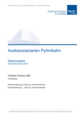 Ausbauszenarien Pyhrnbahn