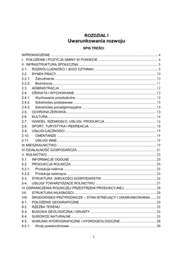 Uwarunkowania Rozwoju SPIS TRE ŚCI