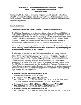 Draft Great Lakes-St. Lawrence River Basin Water Resources Compact