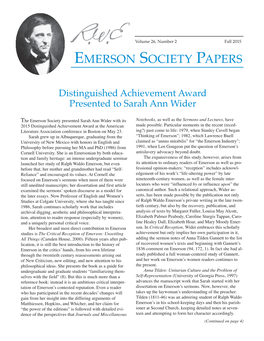 Emerson Society Papers