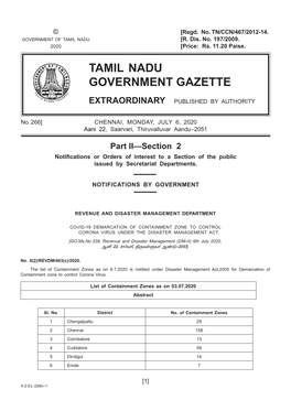 266] CHENNAI, MONDAY, JULY 6, 2020 Aani 22, Saarvari, Thiruvalluvar Aandu–2051