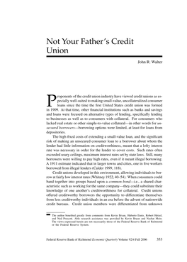 Not Your Father's Credit Union