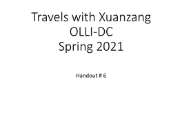 Travels with Xuanzang Fall 2019