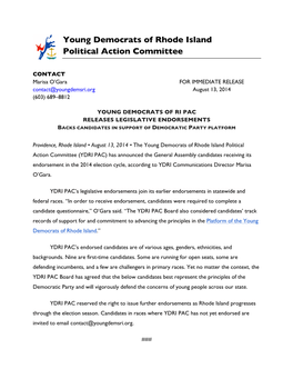 Young Democrats of Rhode Island Political Action Committee