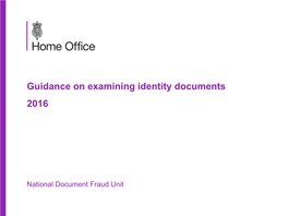Guidance on Examining Identity Documents 2016