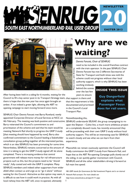 NEWSLETTER 20 EASTER 2013 Why Are We Waiting?