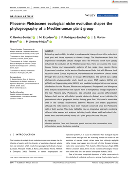 Pliocene–Pleistocene Ecological Niche Evolution Shapes the Phylogeography of a Mediterranean Plant Group