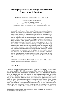 Developing Mobile Apps Using Cross-Platform Frameworks: a Case Study