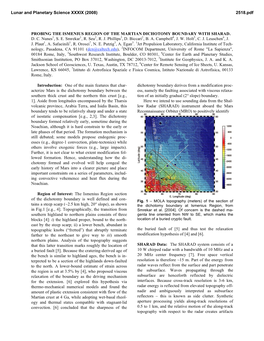 Probing the Ismenius Region of the Martian Dichotomy Boundary with Sharad