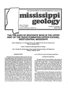 Mississippi Geology Office of Geology P