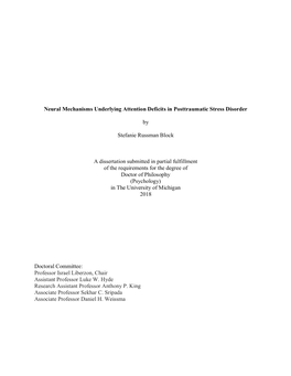 Neural Mechanisms Underlying Attention Deficits in Posttraumatic Stress Disorder