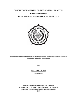 Concept of Happiness in “The Seagull” by Anton Checkhov (1896): an Individual Psychological Approach