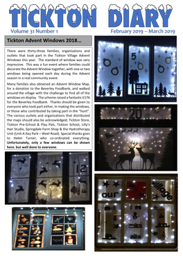 March 2019 Tickton Advent Windows 2018