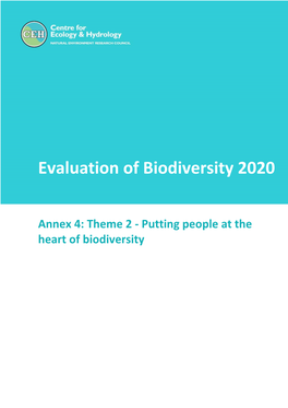 Annex 4: Theme 2 - Putting People at the Heart of Biodiversity