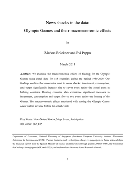 News Shocks in the Data: Olympic Games and Their Macroeconomic Effects