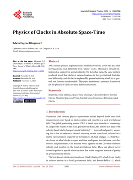 Physics of Clocks in Absolute Space-Time