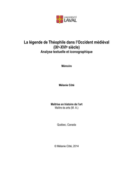 La Légende De Théophile Dans L'occident Médiéval