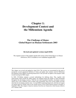 Global Report on Human Settlements 2003 (Chapter 1)