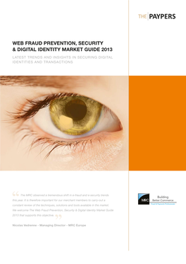 Web Fraud Prevention, Security & Digital Identity Market Guide 2013