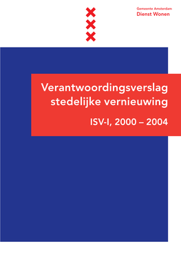 Verantwoordingsverslag Stedelijke Vernieuwing