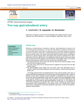 Two-Way Gastroduodenal Artery