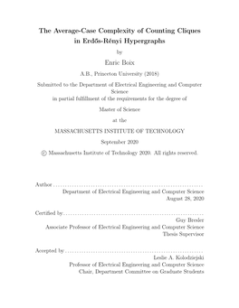 The Average-Case Complexity of Counting Cliques in Erdős-Rényi