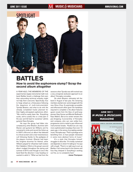 Battles How to Avoid the Sophomore Slump? Scrap the Second Album Altogether