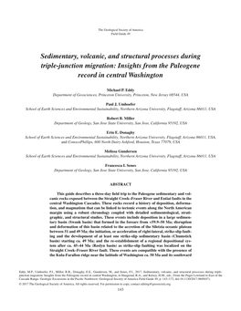 Sedimentary, Volcanic, and Structural Processes During Triple-Junction Migration: Insights from the Paleogene Record in Central Washington