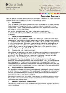 FUTURE DIRECTIONS for Local Government City of Ryde Submission