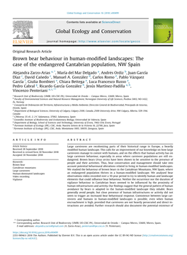 Brown Bear Behaviour in Human-Modified Landscapes: The