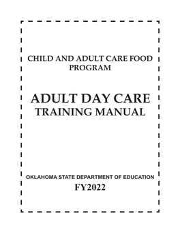 Adult Day Care Training Manual for FY2022