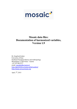 Mosaic Data Files Harmonized Variables Version