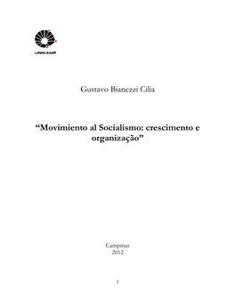 “Movimiento Al Socialismo: Crescimento E Organização”