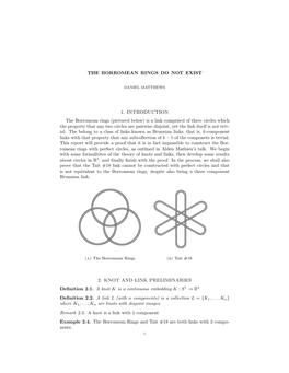 THE BORROMEAN RINGS DO NOT EXIST 1. INTRODUCTION The