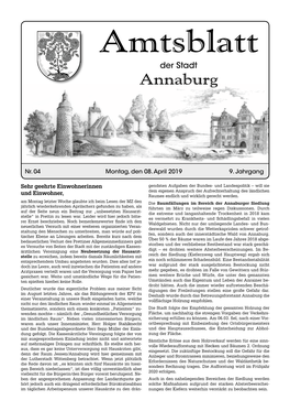 Nr. 04 Montag, Den 08. April 2019 9. Jahrgang