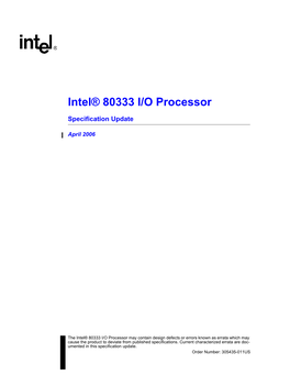 Intel® 80333 I/O Processor