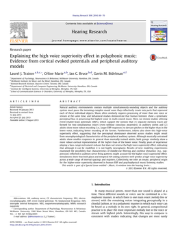 Explaining the High Voice Superiority Effect in Polyphonic Music: Evidence from Cortical Evoked Potentials and Peripheral Auditory Models