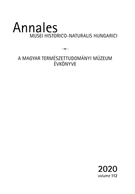 Annales MUSEI HISTORICO-NATURALIS HUNGARICI