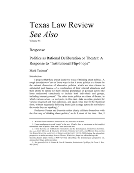 Texas Law Review See Also Volume 94