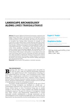 Landscape Archaeology Along Limes Transalutanus