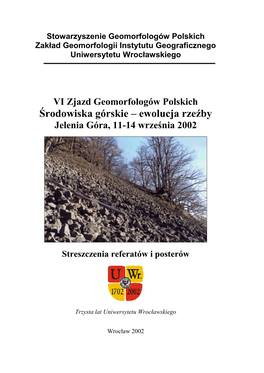 VI Zjazd Geomorfologów Polskich, Cieplice Śląskie 2002