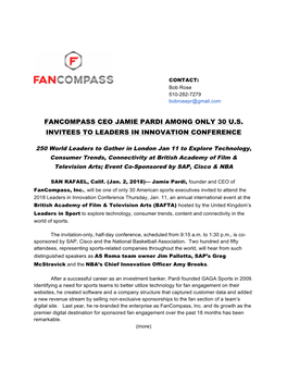 Fancompass Ceo Jamie Pardi Among Only 30 Us Invitees