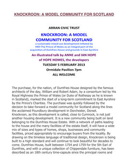 Knockroon:'A'model'' Community'for'scotland!