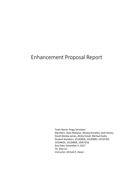 Enhancement Proposal Report