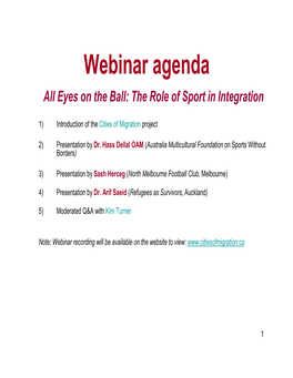 The Role of Sport in Integration Presentation (PDF)