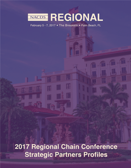 2017 Regional Chain Conference Strategic Partners Profiles FLOOR PLAN